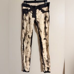 Share Spirit Japanese Clothing Black and Cream Skinny Jeans Size 36